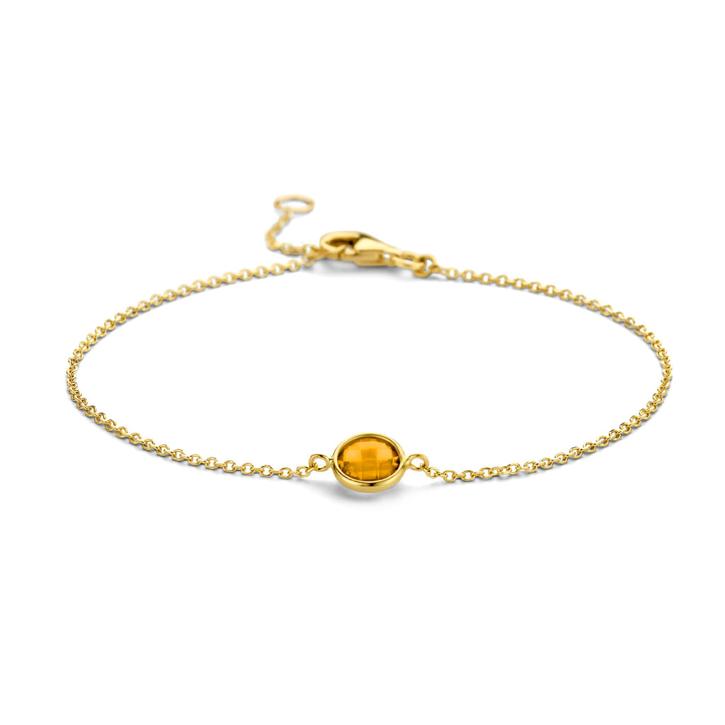 Citrin-Armband 16,5 - 19 cm 14K Gelbgold
