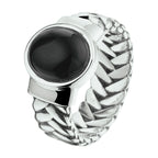 ring oxi en onyx zilver geoxideerd