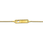 Gravurarmband Herz Gourmette 4 Seiten geschliffene Platte 5,0 mm 14K Gelbgold