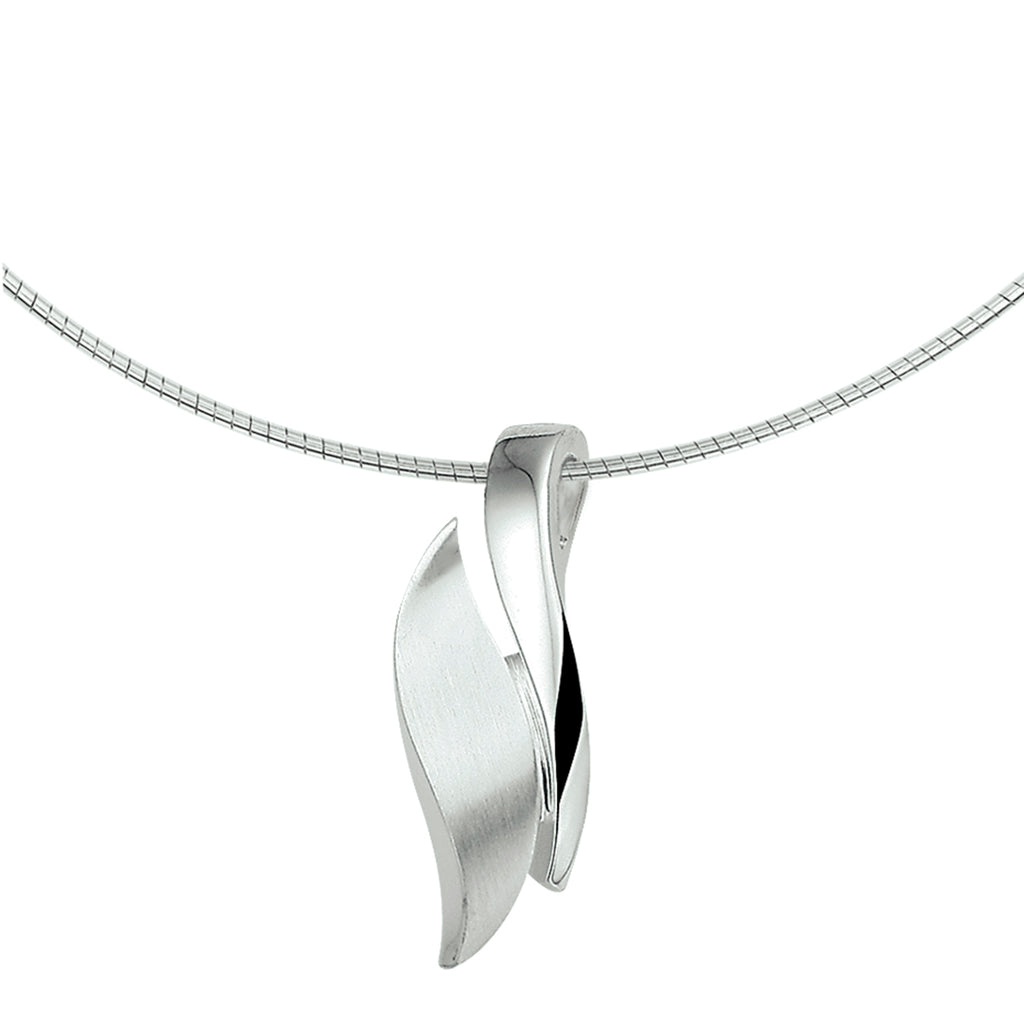 Halskette Poly/matt 42 + 3 cm Silber rhodiniert