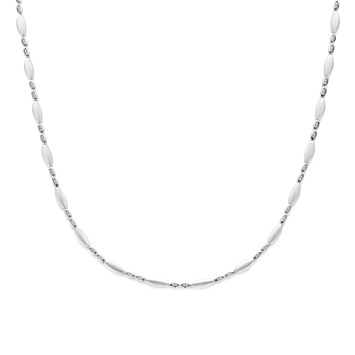 Halskette Zirkonia poliert/matt 4,7 mm 45 cm Silber rhodiniert