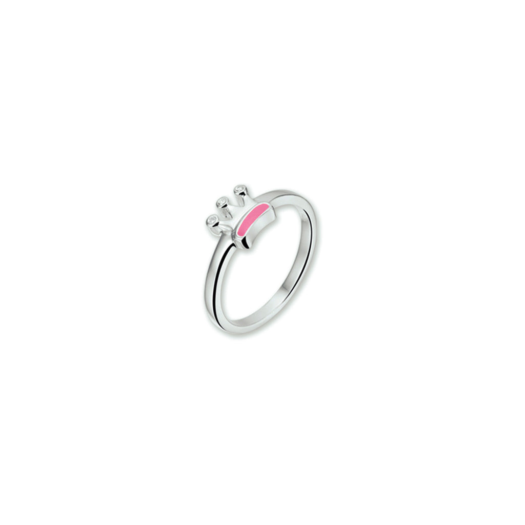 Ring Krone Emaille Silber rhodiniert