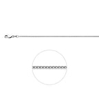Venezianische Kugelkette 1,2 mm Silber rhodiniert