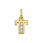 hanger letter zirkonia 14K geelgoud