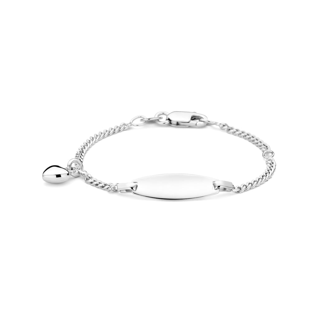 graveerarmband hartje 11 - 13 cm zilver gerhodineerd