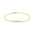graveerarmband plaat 5,3 mm 15,5 - 19 cm 14K geelgoud - rechthoek