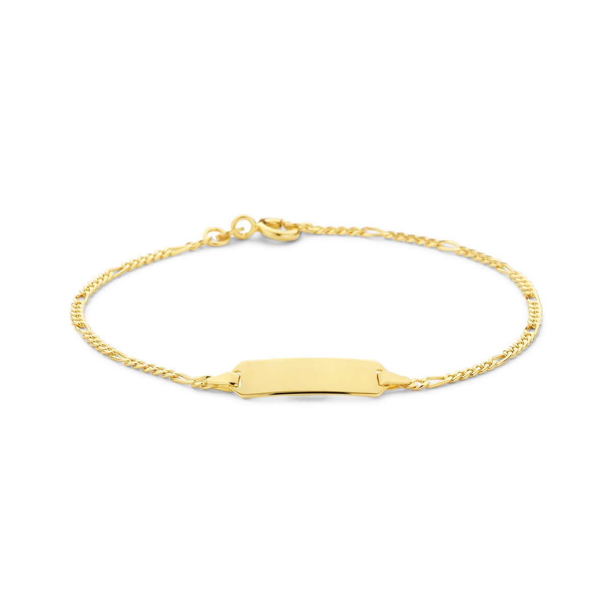 graveerarmband plaat 5,3 mm 15,5 - 19 cm 14K geelgoud - rechthoek