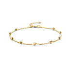 Armband diamantierte Kugeln 2,5 mm 16,5 - 17,5 - 19 cm 14K Gelbgold