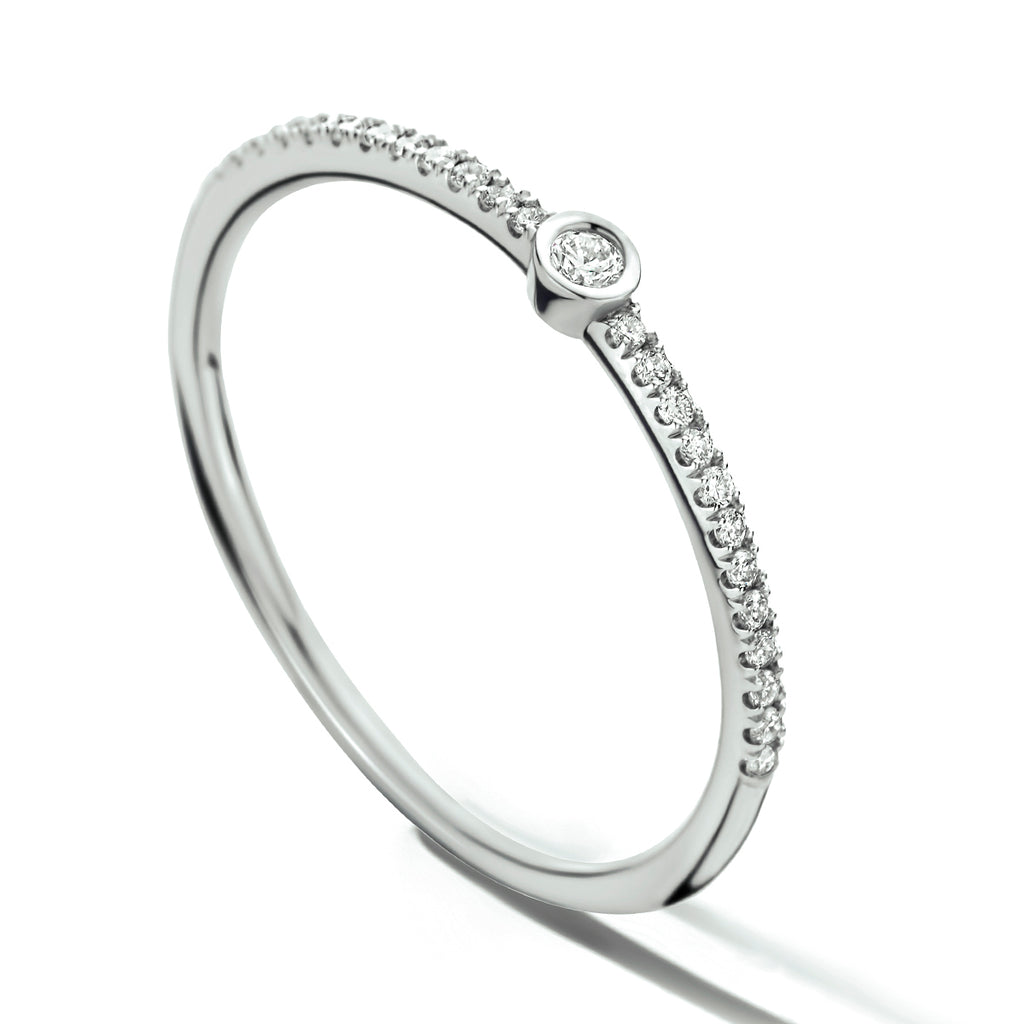 ring diamant 0.115ct h si 14K witgoud