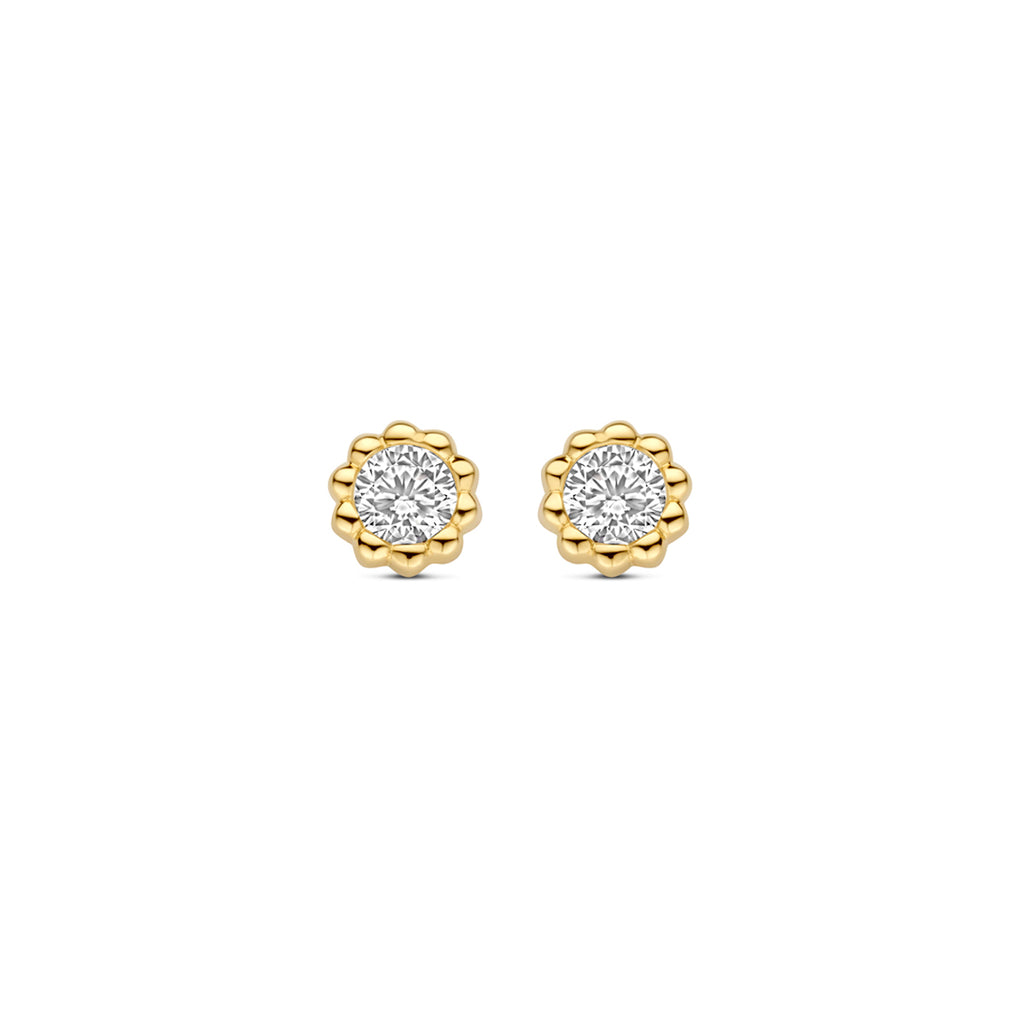 Ohrstecker Zirkonia 5,5 mm 14K Gelbgold
