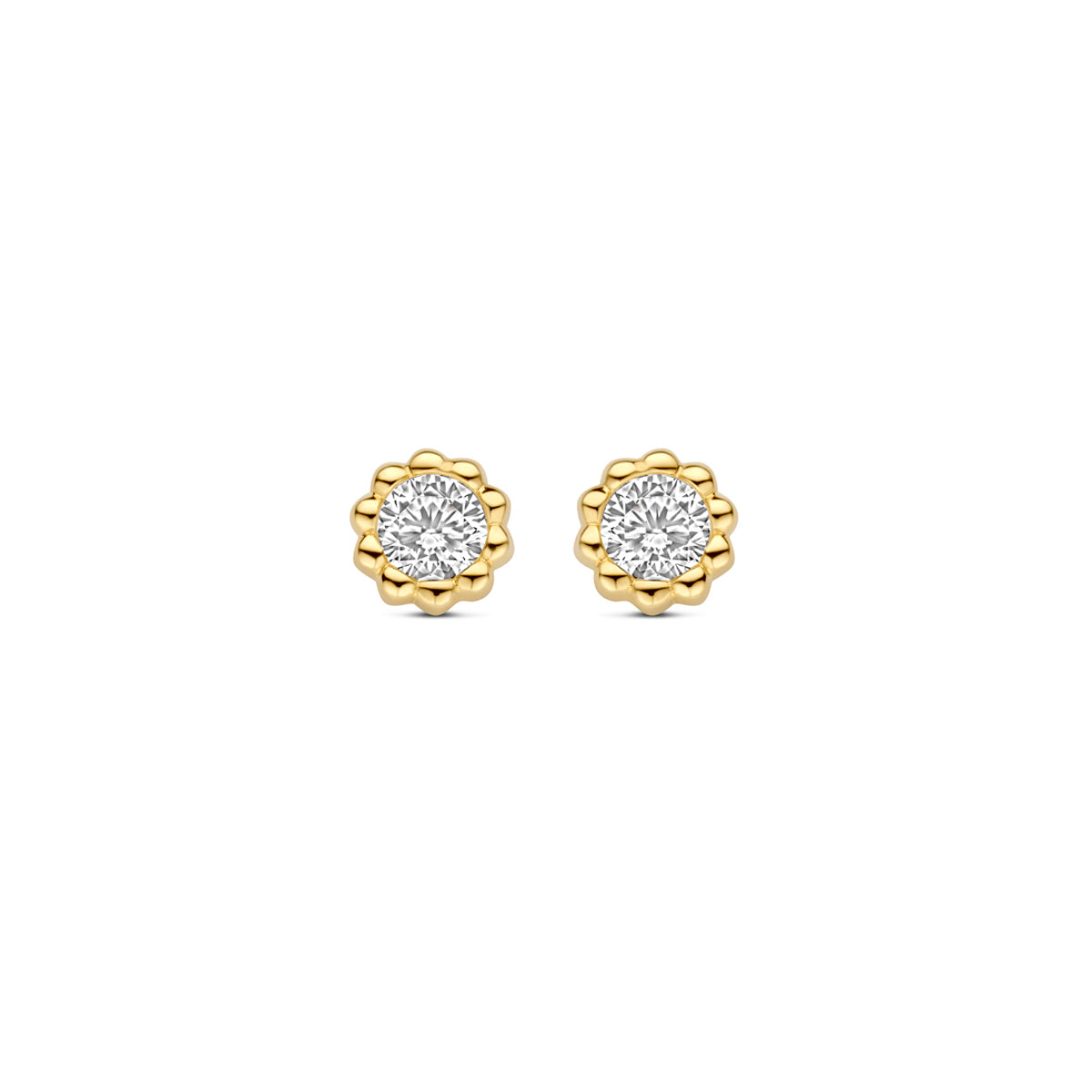 Ohrstecker Zirkonia 5,5 mm 14K Gelbgold
