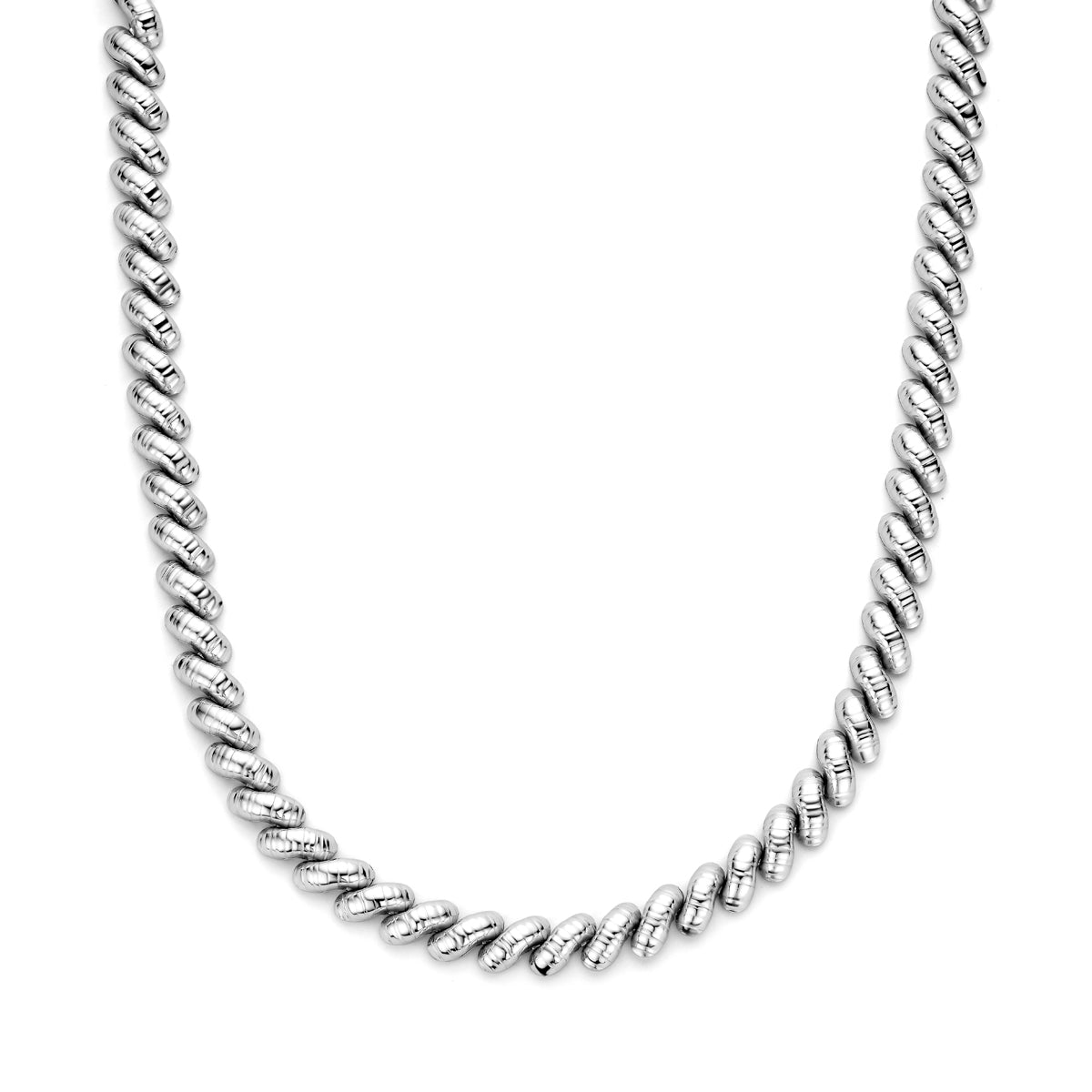 collier 9 mm 41 cm zilver gerhodineerd