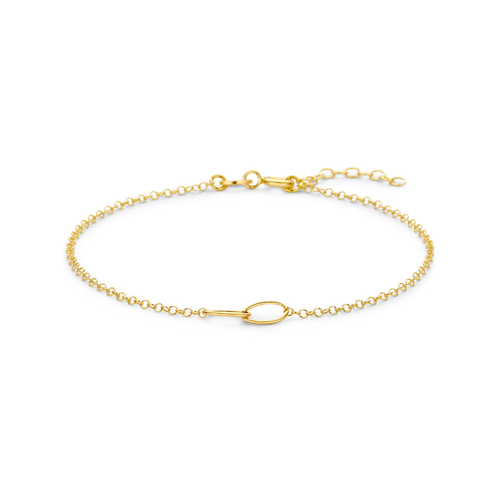 armband ovaaltjes 17 + 2 cm 14K geelgoud - ovaal
