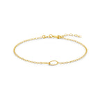 armband ovaaltjes 17 + 2 cm 14K geelgoud - ovaal