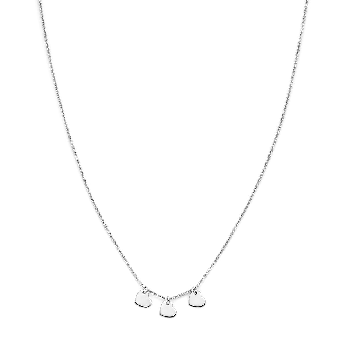 Halskette Herzen 36 + 2 cm Silber rhodiniert