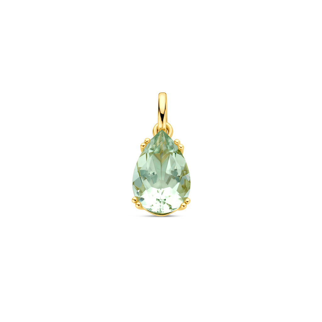 hanger groen amethist 18 mm 14K geelgoud