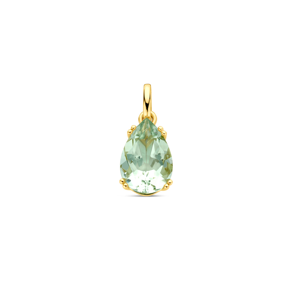 hanger groen amethist 18 mm 14K geelgoud
