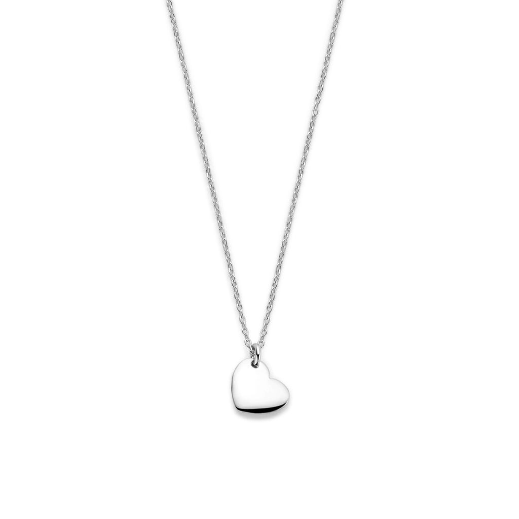 collier hartje 36 + 4 cm zilver gerhodineerd