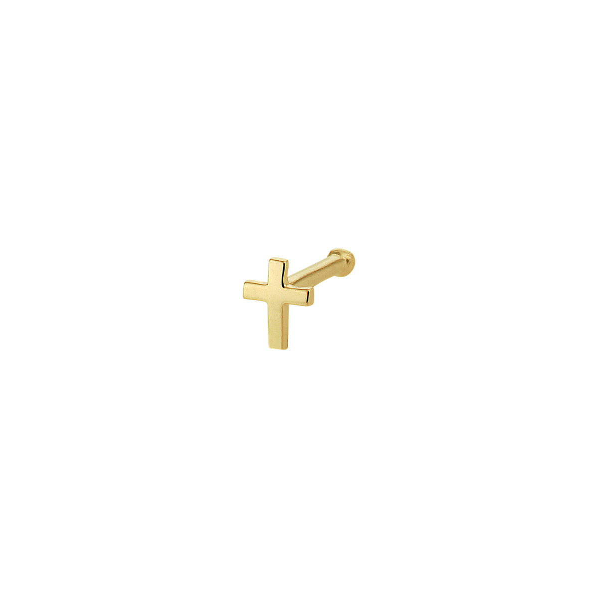 Kugelnasensteckerkreuz aus 14-karätigem Gelbgold