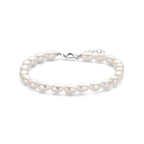 Armband Perlen 18 + 3 cm rhodiniertes Silber