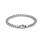 Armband Gourmette 7,0 mm 19 cm mit großem Federringverschluss Silber rhodiniert
