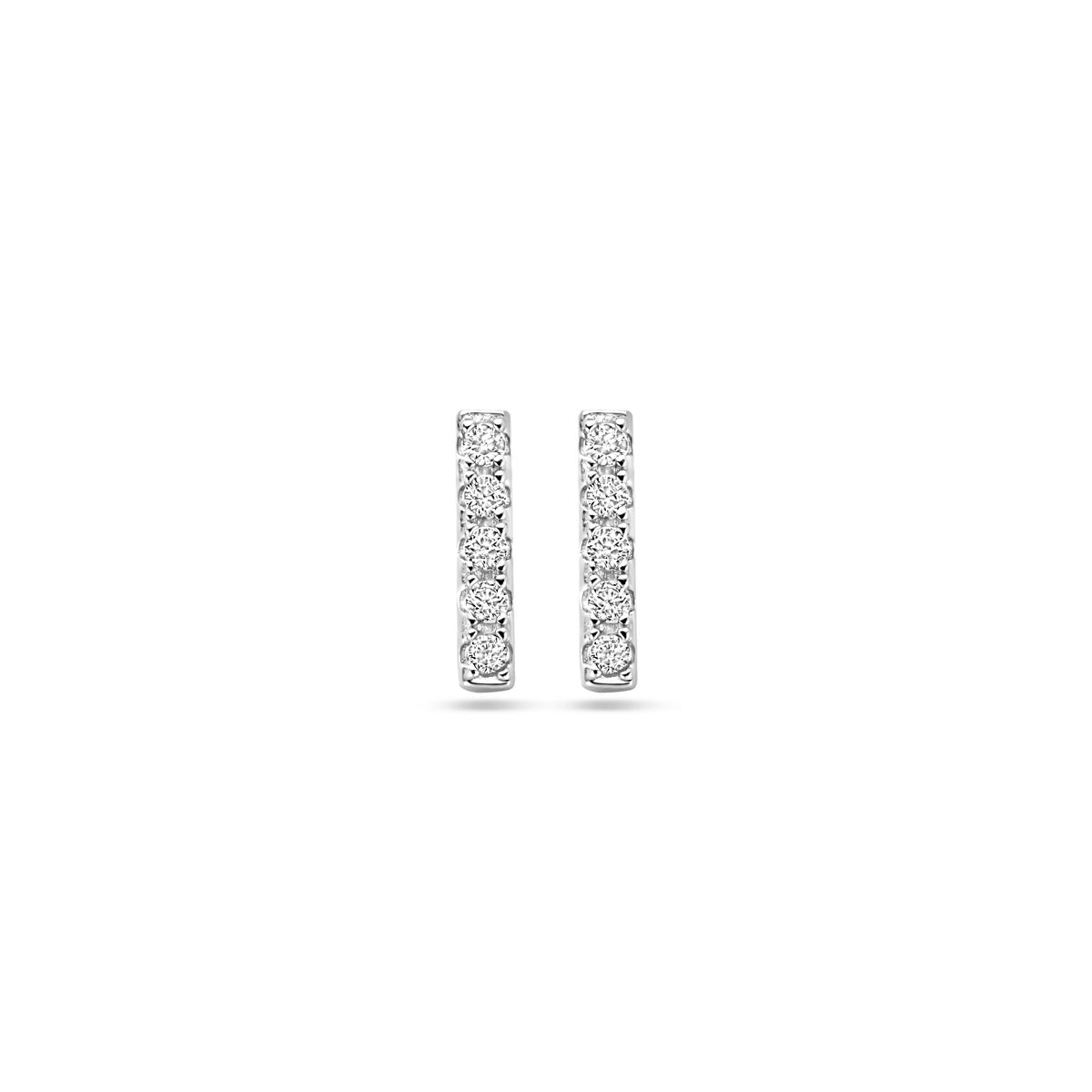 oorknoppen balkje zirkonia 8 mm zilver gerhodineerd