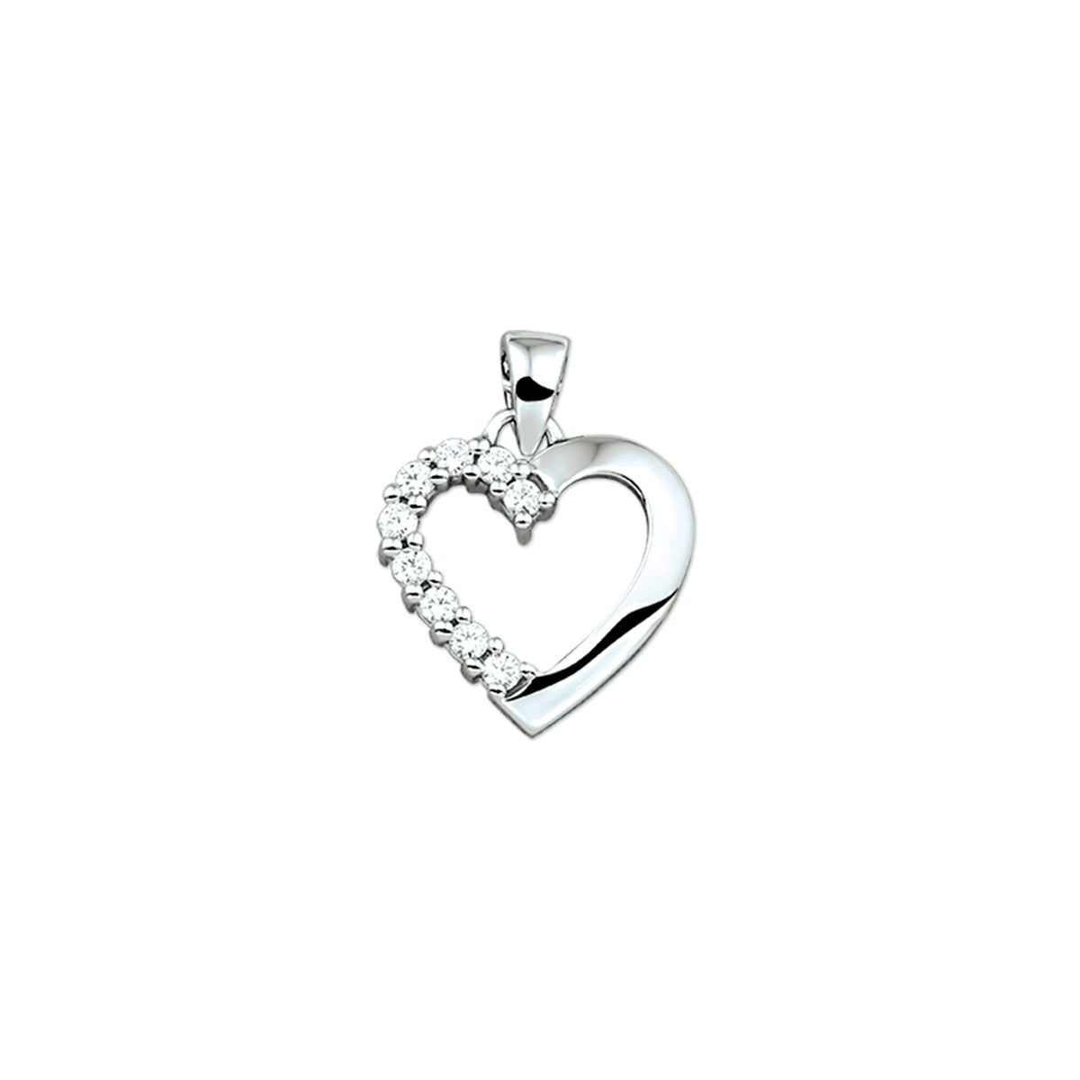 hanger hart zirkonia zilver gerhodineerd