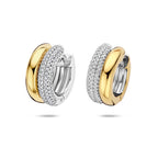 Klappohrringe Zirkonia 17,5 mm 1 Mikron versilbert (Gelb/Rhodium)