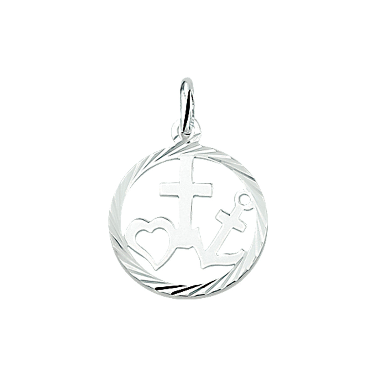 hanger geloof, hoop en liefde gediamanteerd zilver wit