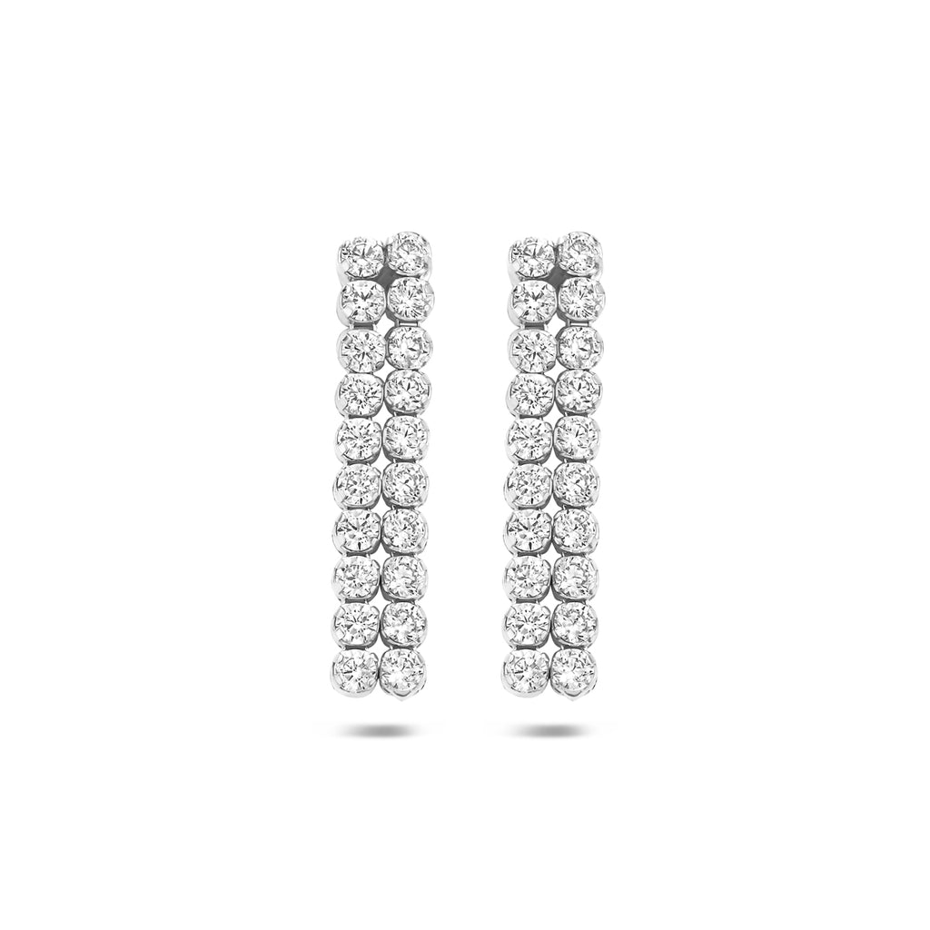 Ohrhänger Zirkonia 24 mm rhodiniertes Silber