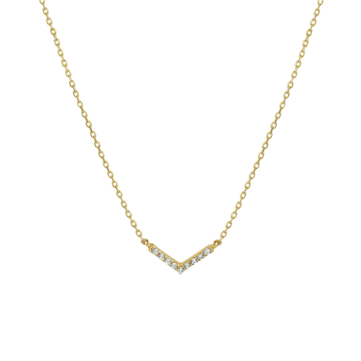 Halskette m. Zirkonia 40 - 42 - 44 cm 14K Gelbgold