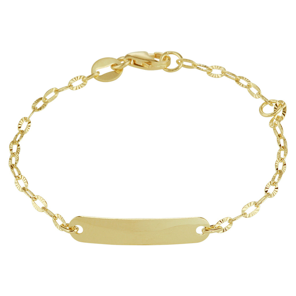 Gravur Armbandplatte 4,0 mm 11 - 13 cm 14K Gelbgold