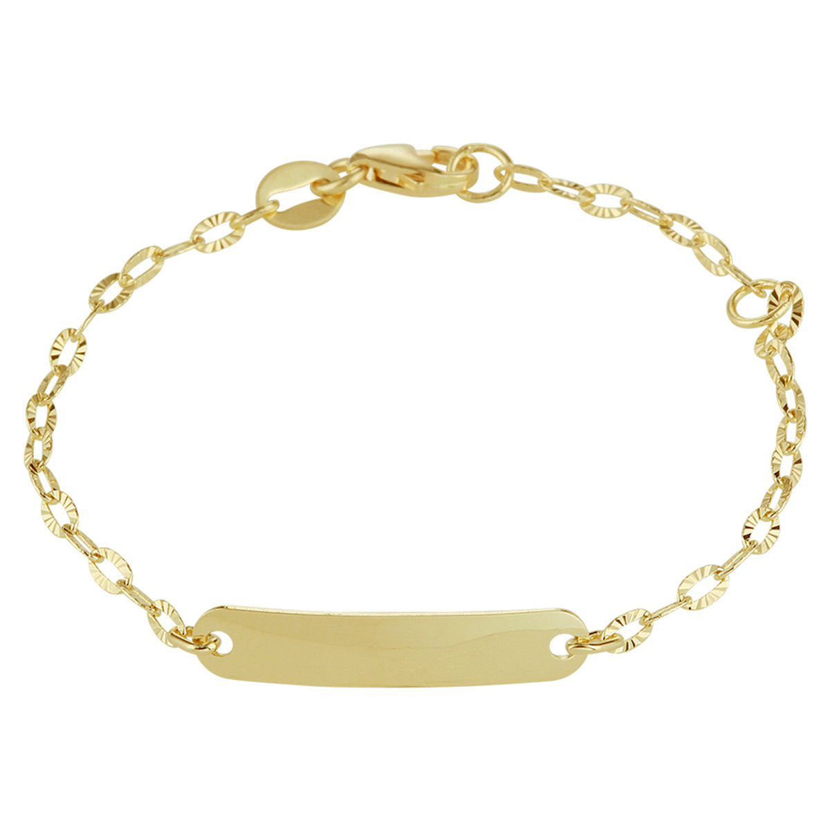 Gravur Armbandplatte 4,0 mm 11 - 13 cm 14K Gelbgold