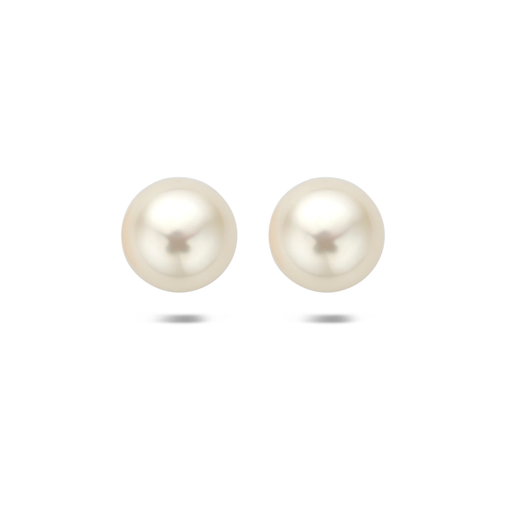 Ohrstecker Perle 9,3 mm Silber rhodiniert