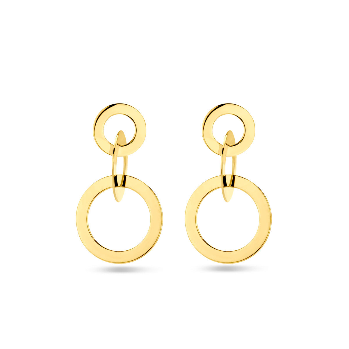 oorhangers cirkels 14K geelgoud