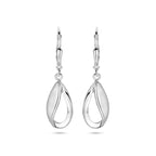 oorhangers druppel brisur haak poli/mat 33 mm zilver gerhodineerd