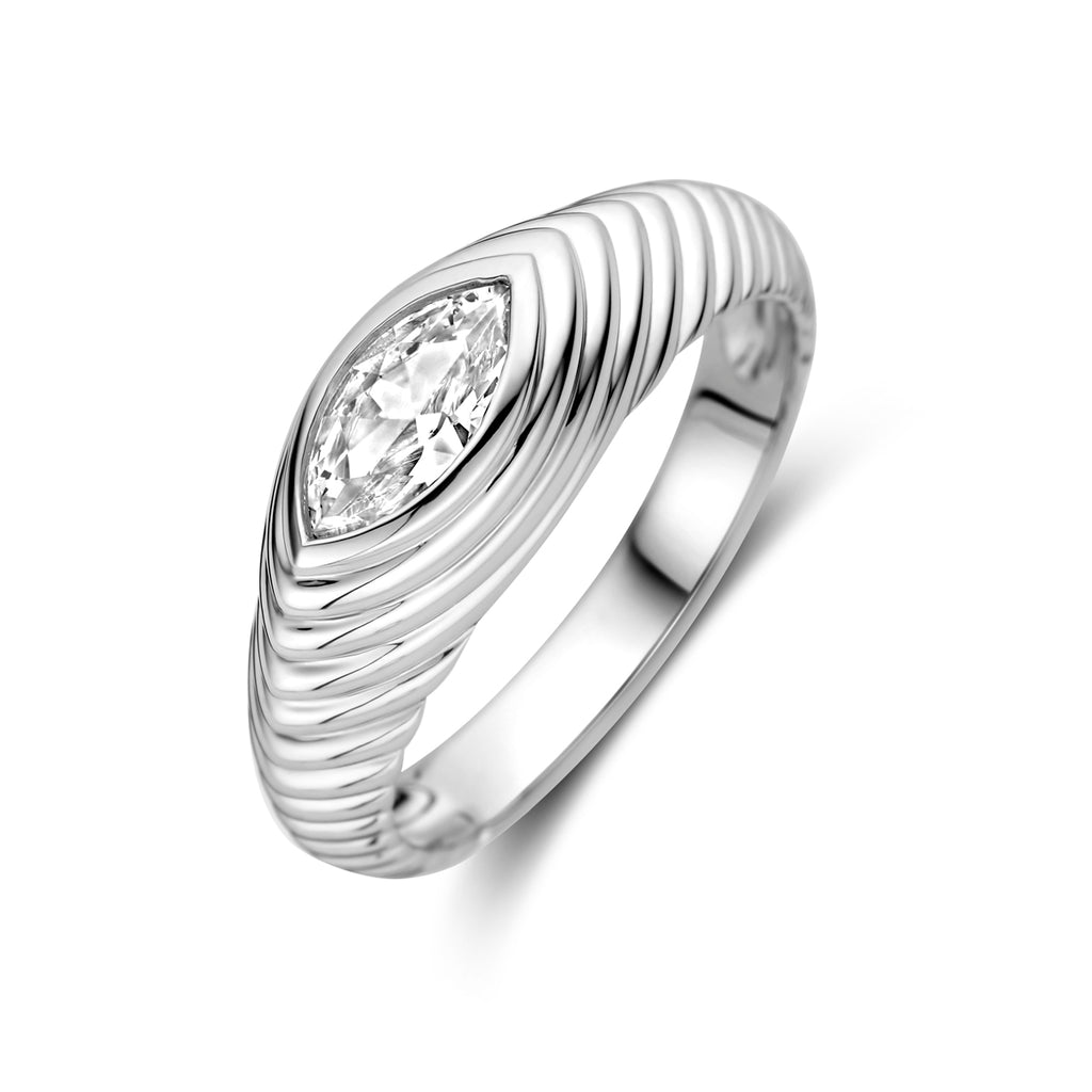 ring zirkonia zilver gerhodineerd