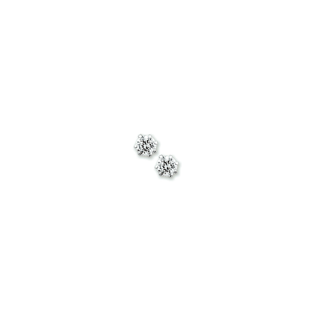oorknoppen zirkonia zilver gerhodineerd