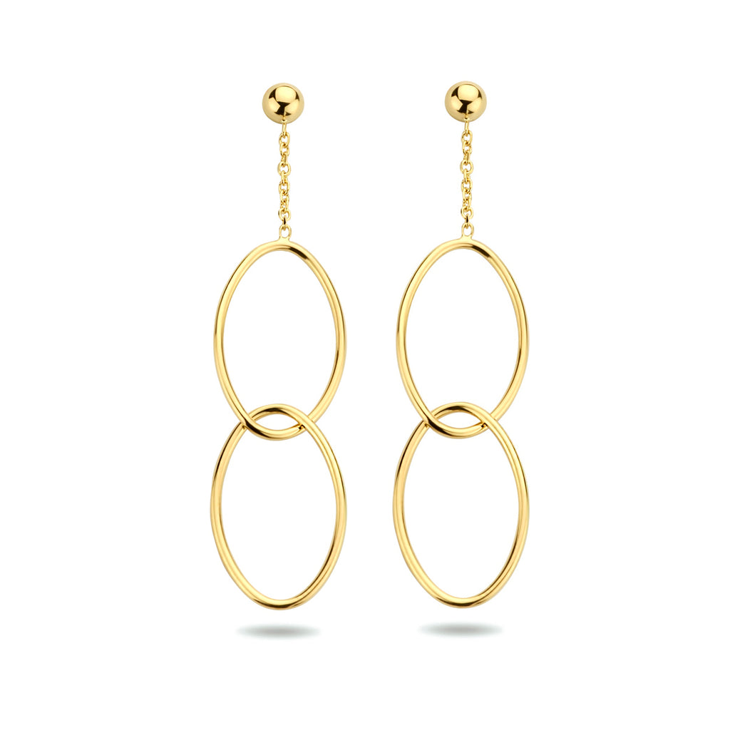oorhangers ovaal 14K geelgoud - ovaal