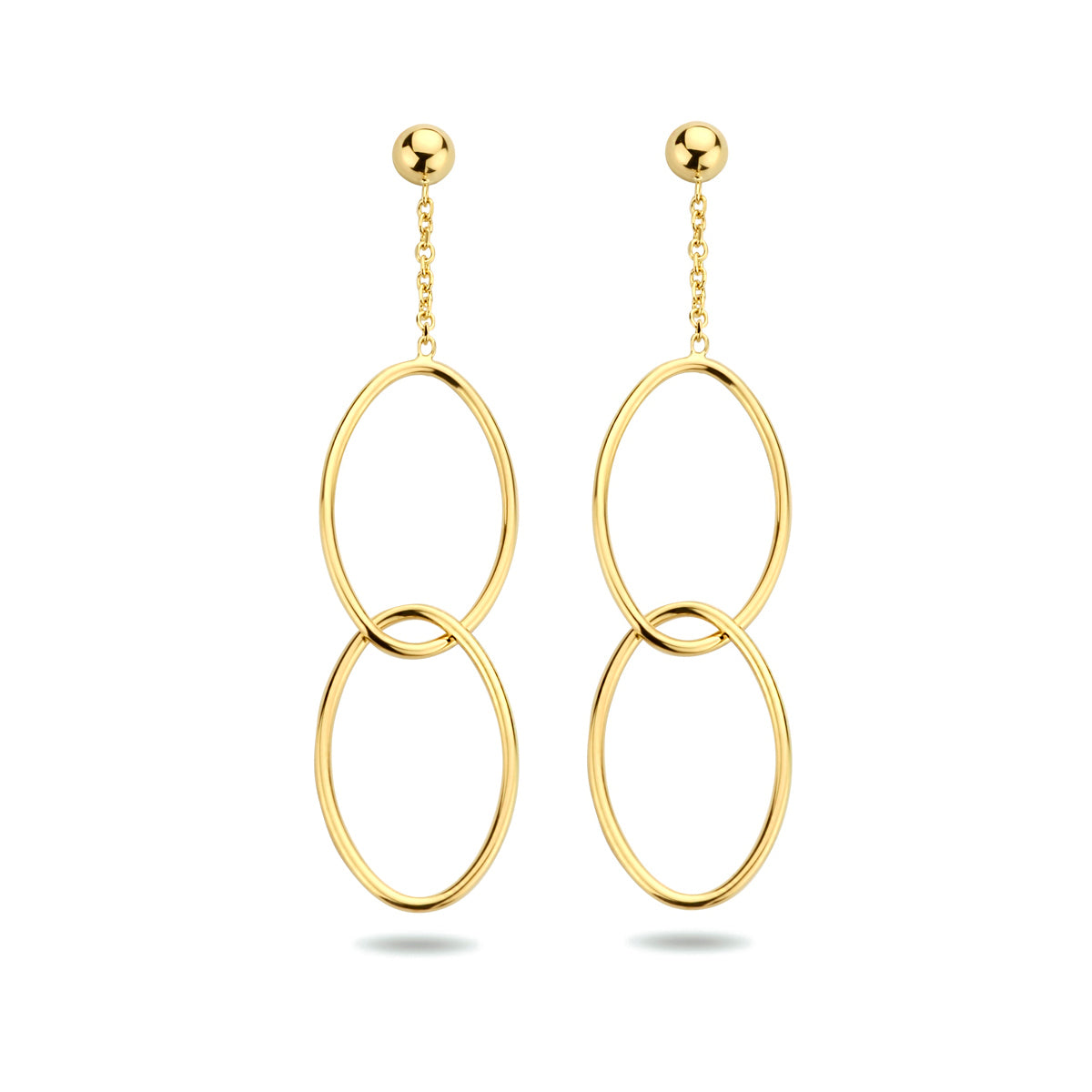 oorhangers ovaal 14K geelgoud - ovaal