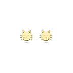 oorknoppen kat 7 mm 14K geelgoud