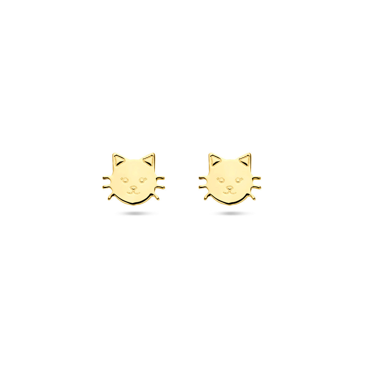 Ohrstecker Katze 7 mm 14K Gelbgold