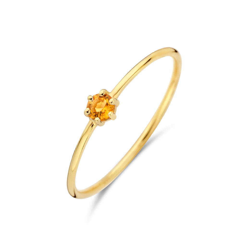 Ring mit Geburtsstein November Citrin 14K Gelbgold