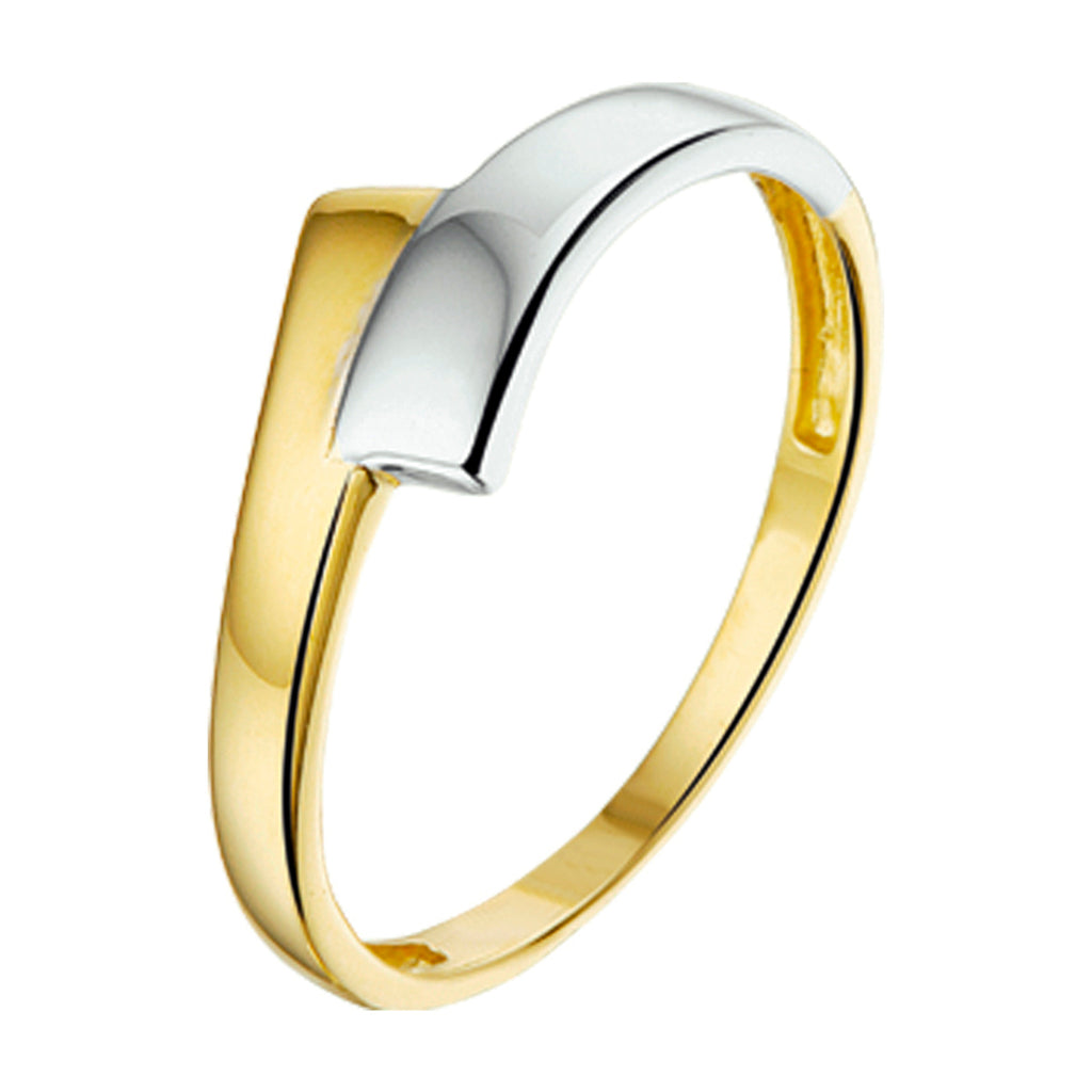 Ring 14K Bicolor-Gold gelb/weiß