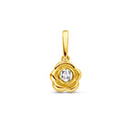 Anhänger Blume 12 mm 14K Bicolor Gold Gelb/Weiß