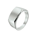 ring dwarsmodel poli/mat zilver wit