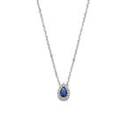 collier saffier zirkonia 41 - 43 - 45 cm zilver gerhodineerd