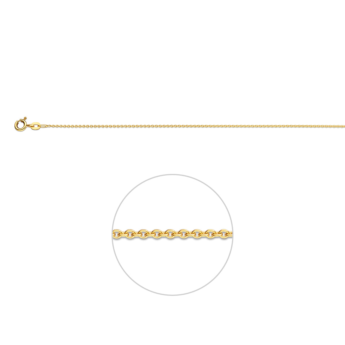 anker rond 1,1 mm 14K geelgoud