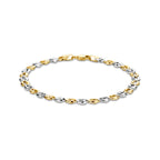 armband 4,5 mm 19 cm 14K bicolor goud geel/wit