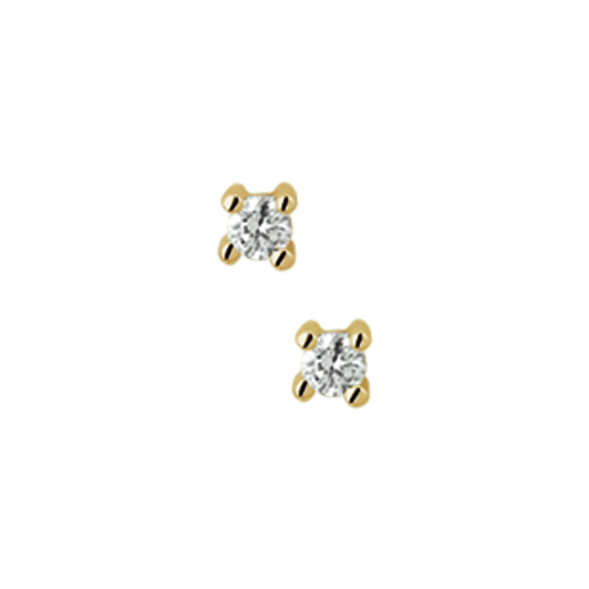 oorknoppen diamant h p1 14K geelgoud